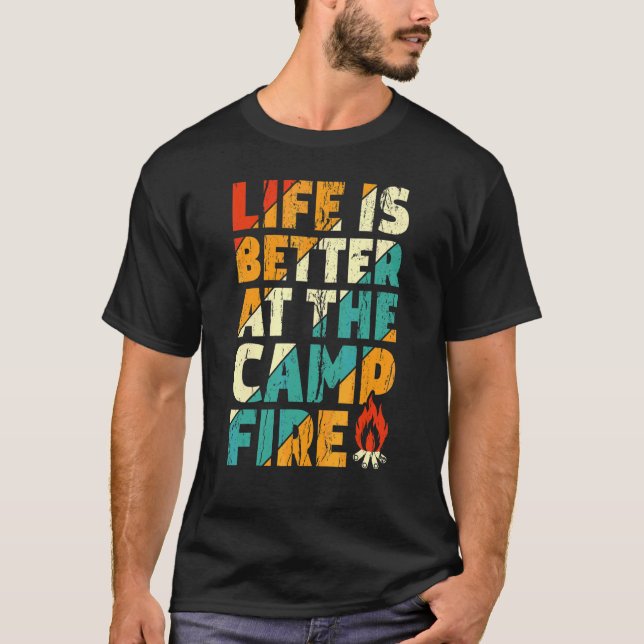 Vid lägerelden   Camping Vitange T Shirt (Framsida)