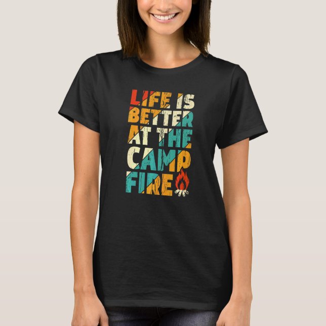Vid lägerelden Camping Vitange T Shirt (Framsida)