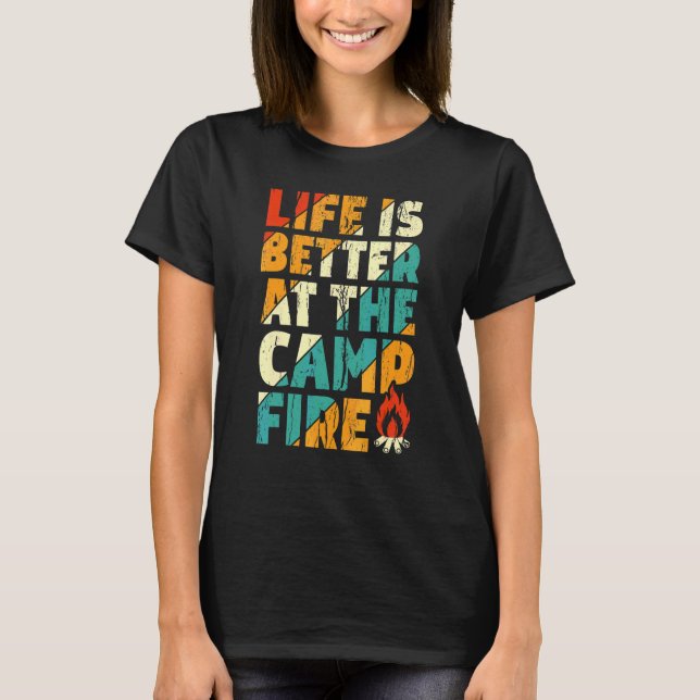 Vid lägerelden   Camping Vitange T Shirt (Framsida)