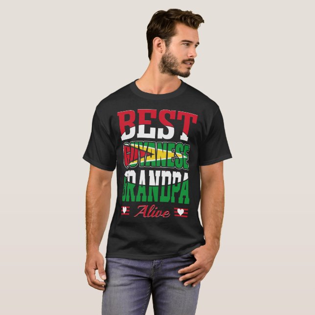 Vid liv gåva för bäst Guyanese morfar T Shirt (Hel framsida)