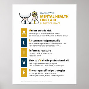 VID LIV mental hälsaförsta hjälp (Alt-designen) Poster