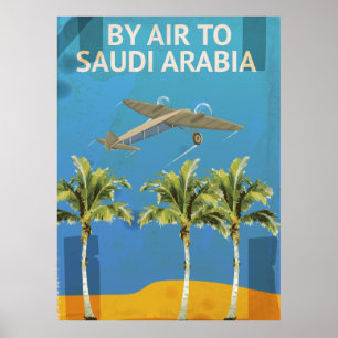 Vid luft till den Saudiarabien vintage Poster