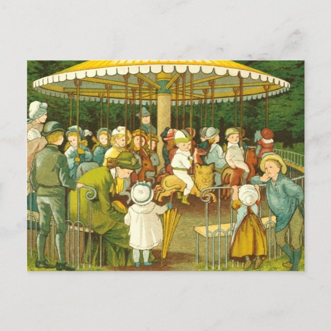 Vid Merry Go Round Vykort (Framsida)