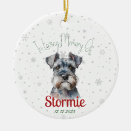 Vid minnesförlust av - Schnauzer Hund Loss Keepsak Julgransprydnad Keramik