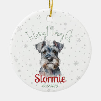 Vid minnesförlust av - Schnauzer Hund Loss Keepsak Julgransprydnad Keramik