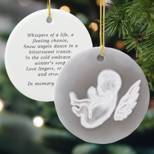 Vid minnesmissfall Dikt Angel Julgransprydnad Keramik