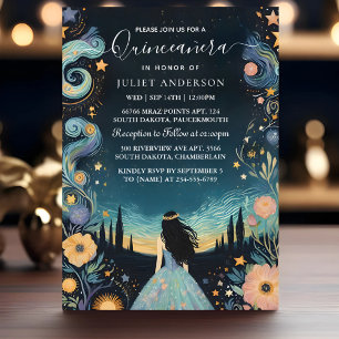 Vid Mörk Roligt Star Prom Starry Night Himmel Quin Inbjudningar