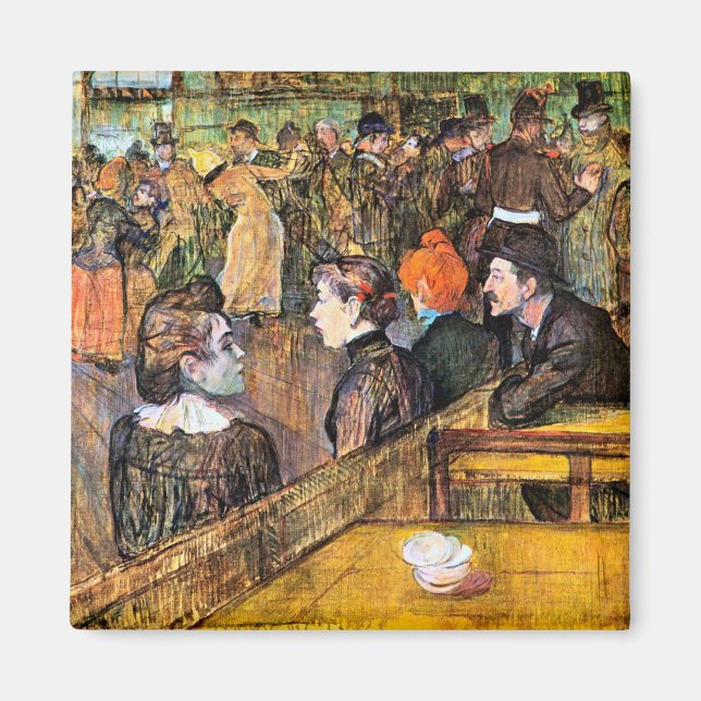 Vid Moulin de la Gallette av Toulouse-Lautrec Magnet (Framsidan)
