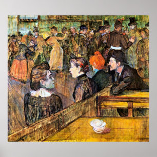 Vid Moulin de la Gallette av Toulouse-Lautrec Poster