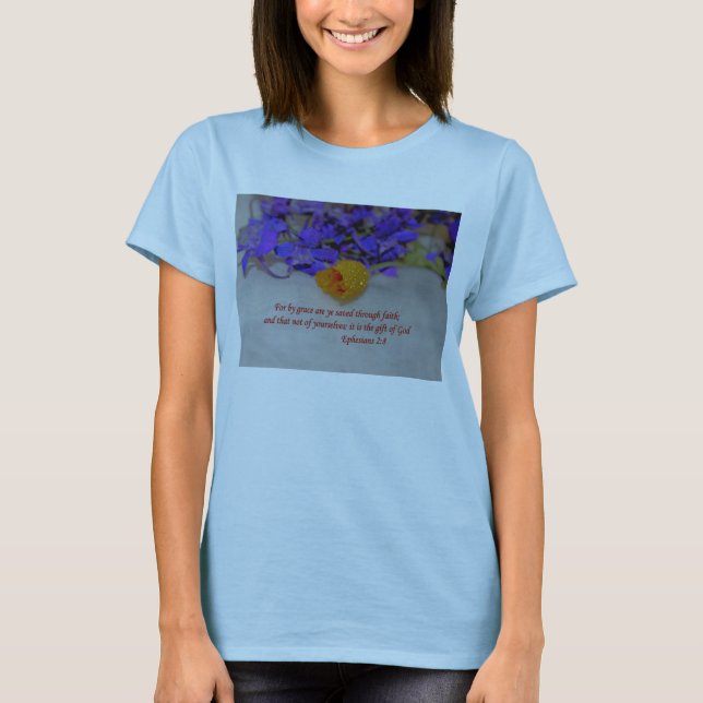 Vid nåd - Ephesians 2:8 Tee Shirt (Framsida)
