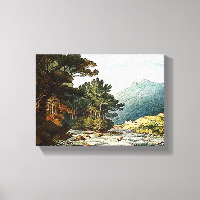 Vid nedtryckt arbetsyteutskrift canvastryck (Framsida)