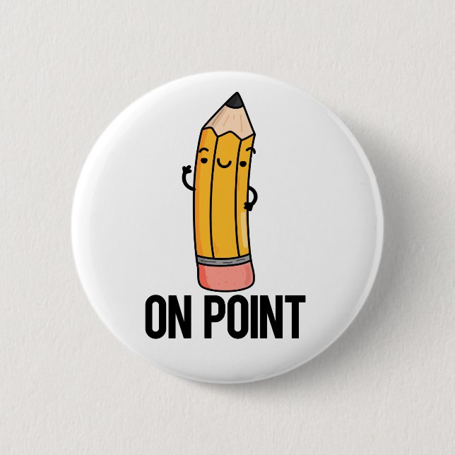 Vid Point Funny Pencil Pun Knapp (Framsida)