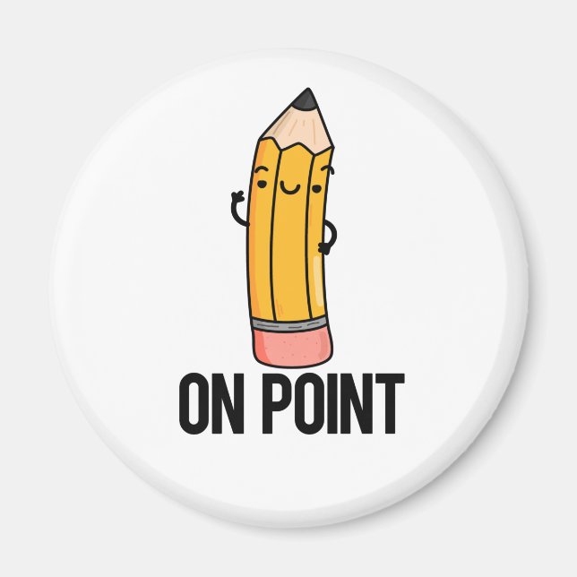 Vid Point Funny Pencil Pun Magnet (Framsidan)