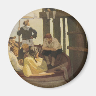 Vid Queen's Ferry av NC Wyeth, Vintagepirater Magnet