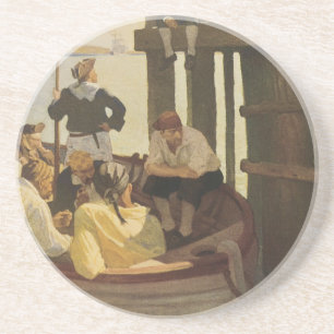 Vid Queen's Ferry av NC Wyeth, Vintagepirater Underlägg Sandsten