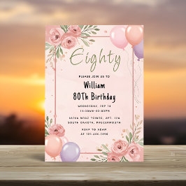 Vid Retro Roligt Vuxen humor Chic Lycklig 80:e föd Inbjudningar