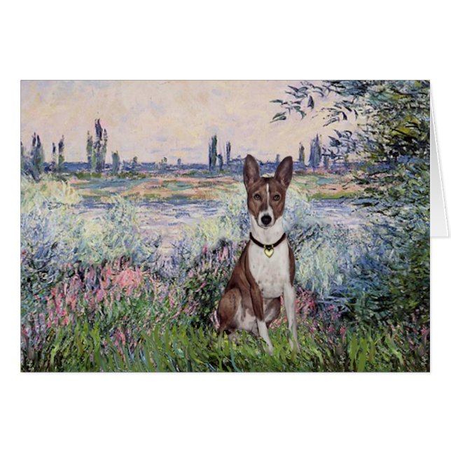 Vid Seine - Basenji Hälsningskort (Framsidan Horizontal)