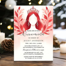 Vid Shock rosa Tiara Black Snöre Red Quinceanera