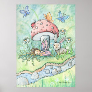 Vid Silver Stream Fairy Bunny-affischen Poster