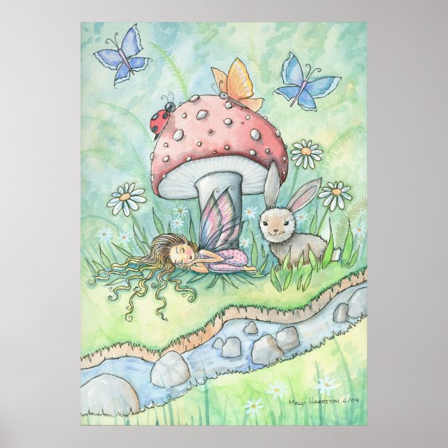 Vid Silver Stream Fairy Bunny-affischen Poster (Framsidan)