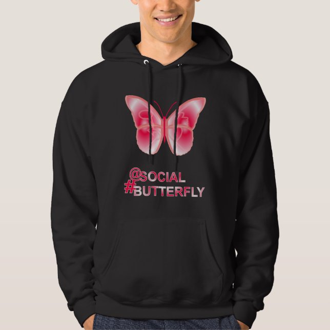 Vid Social Hashtag Butterfly Hoodie (Framsida)
