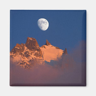Vid soluppgång Aiguille du Plan Chamonix, Frankr Magnet