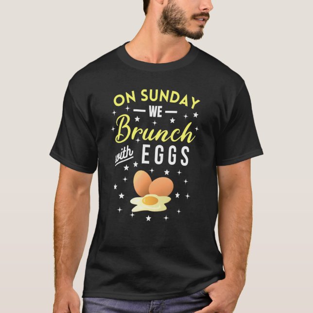 Vid Söndag Brunch med ägg från frukost Brüc T Shirt (Framsida)