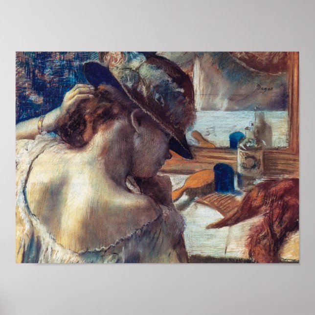Vid Spegel | Edgar Degas | Poster (Framsidan)