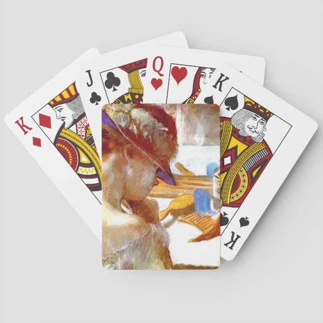 "Vid Spegel" med Edgar Degas-kort Spelkort (Baksidan)