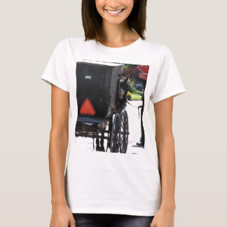 Vid stoppskylten, en amish häst t shirt