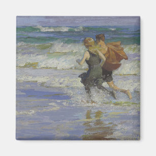 Vid stranden (av Edward Henry Potthast) Magnet