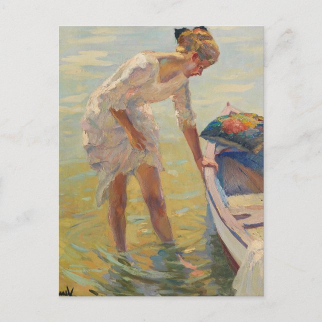 Vid stranden | Edward Cucuel Vykort (Framsida)