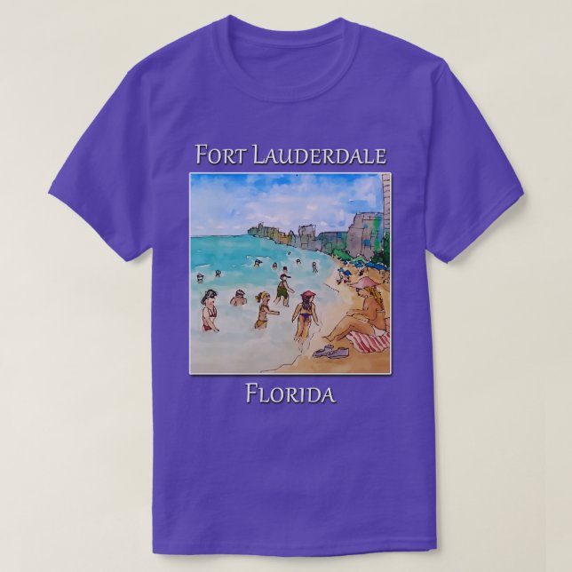 Vid stranden Fort Lauderdale Florida TShirt T Shirt (Design framsida)