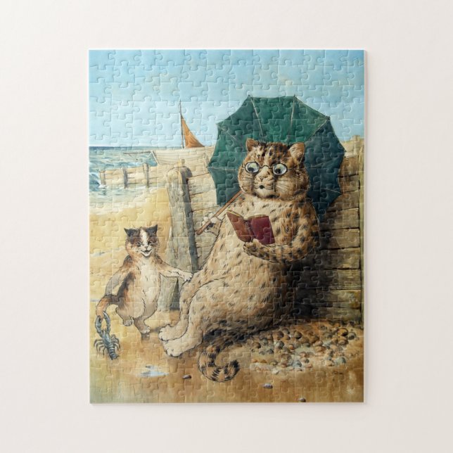 Vid stranden, Louis Wain Pussel (Vertikal)