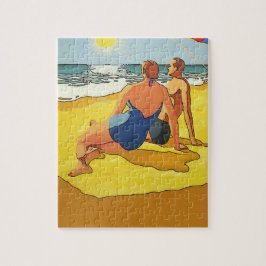 Vid stranden, vintage stil pussel