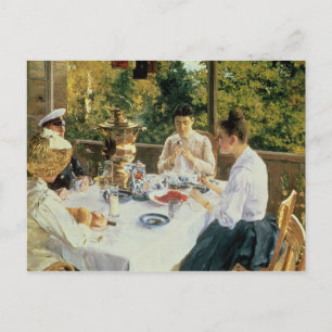 Vid Tea-Bord, 1888 Vykort
