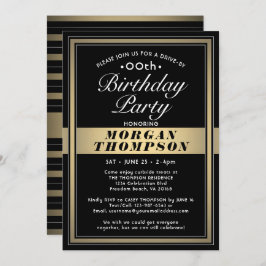 Vid varje födelsedag vid Svarta Guld och vita Part Inbjudningar