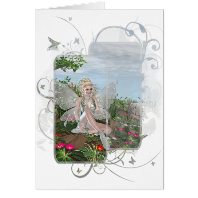 Vid Vatten Kant - Fairy & Flowers vid Vatten Hälsningskort (Framsidan)