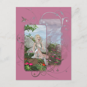 Vid Vatten Kant - Fairy & Flowers vid Vatten Vykort