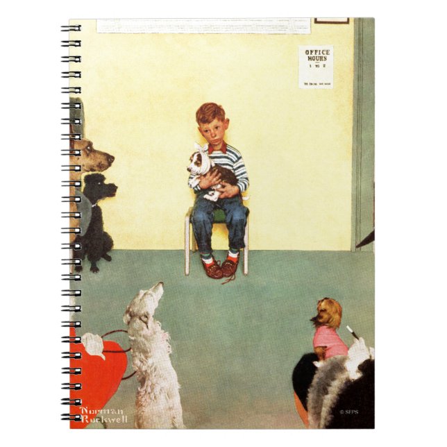 Vid veterinärerna av Norman Rockwell Anteckningsbok Med Spiral (Framsidan)