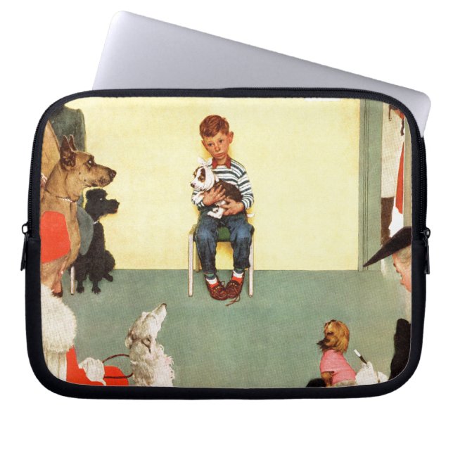 Vid veterinärerna av Norman Rockwell Laptop Sleeve (Framsidan)