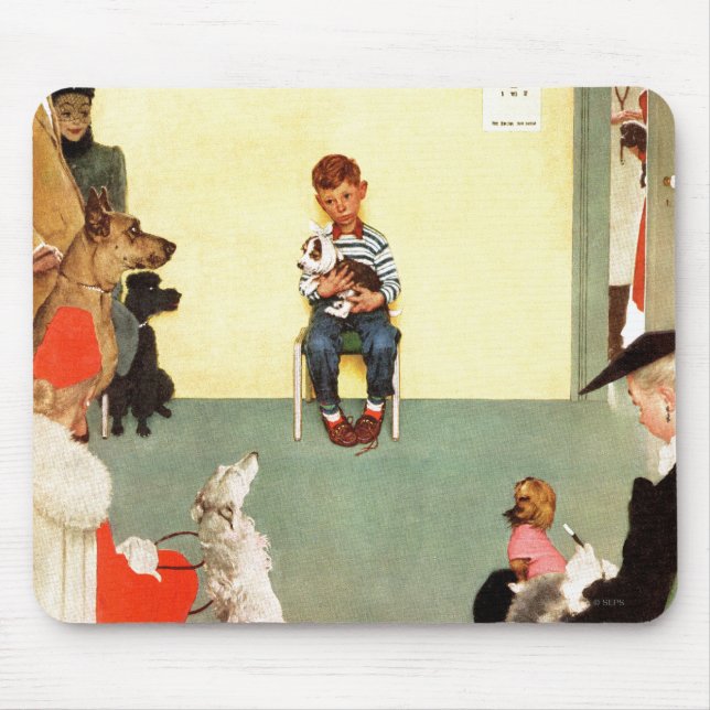Vid veterinärerna av Norman Rockwell Musmatta (Framsidan)