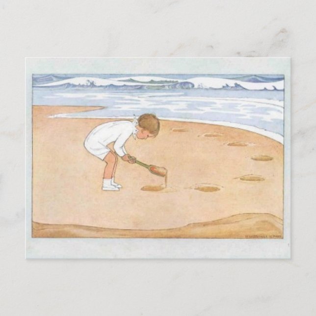 Vid Vintagen Seaside Vykort (Framsida)