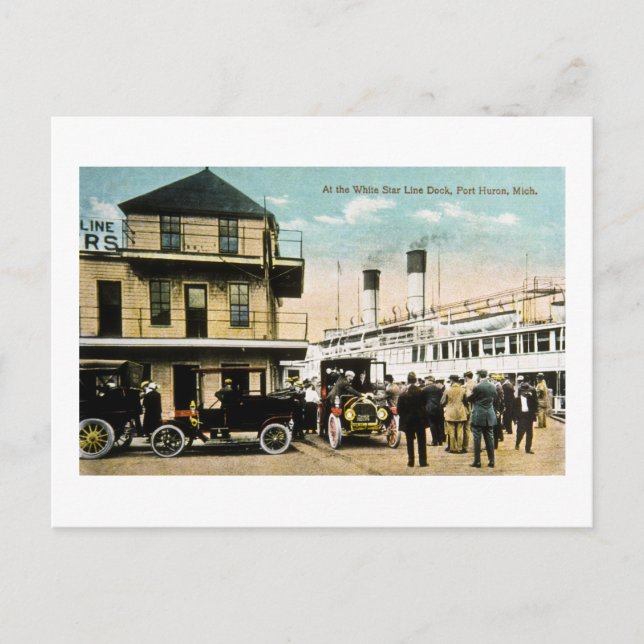 Vid White Star Line Dock, Port Huron, MI Vykort (Framsida)