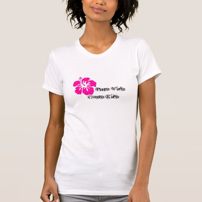 Vida Costa Rica hibiskusskjorta T Shirt (Framsida)