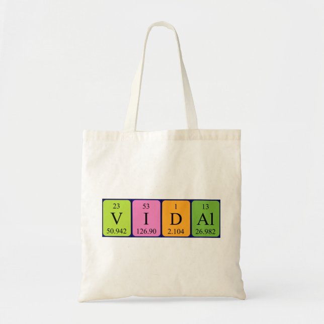 Vidal Periote bord namn tote bag Tygkasse (Framsidan)
