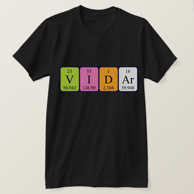 Vidar Periodiska skjortan bord namn Tee (Design framsida)