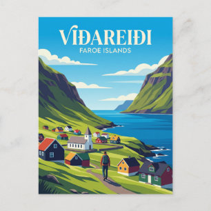 Viðareiði Bygden Färöarna Vykort