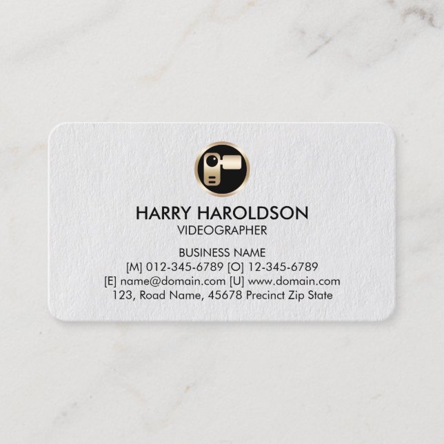 Video Camera Icon Videographer Visitkort (Framsida)