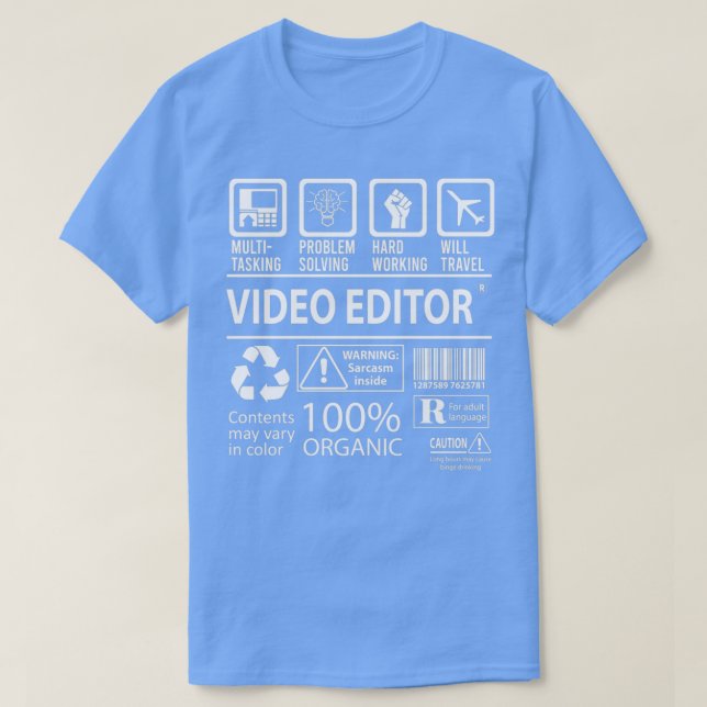 Video Editor Multitasking Job Gift Item T Shirt (Design framsida)